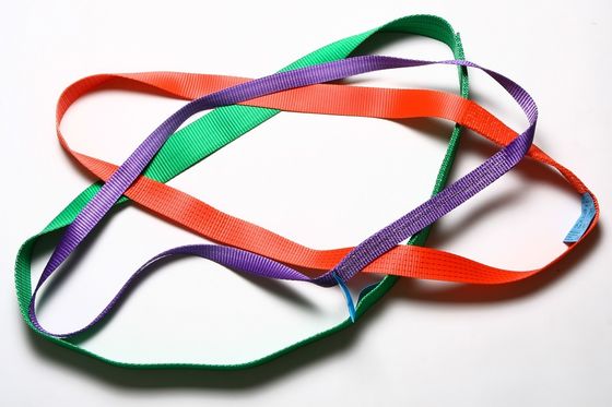 Sertifikalı Polyester Webbing Sling Teslimat öncesi germe testi sertifikası ile vinç kaldırma için düz Web Sling